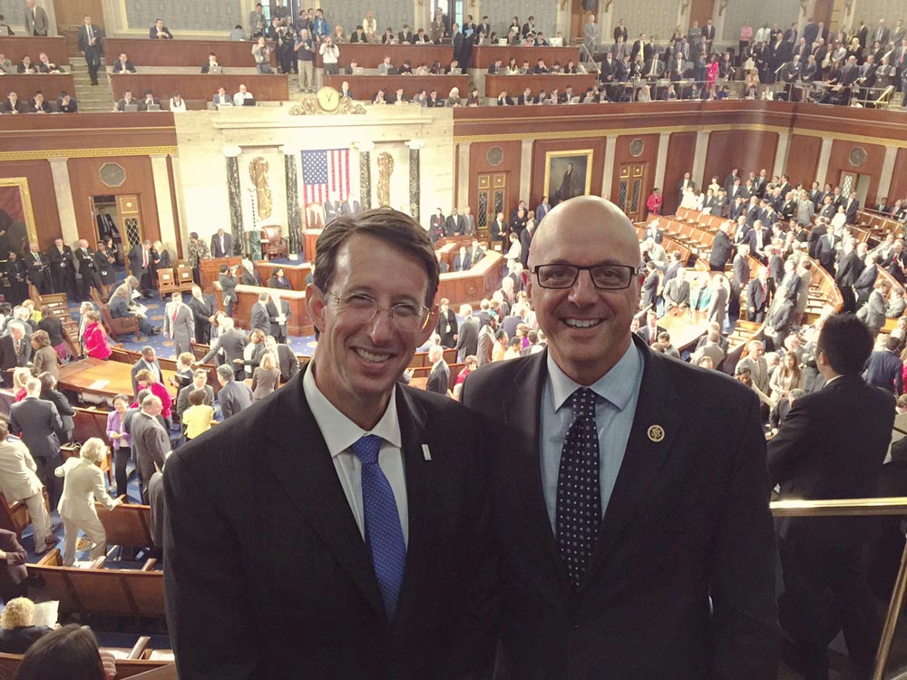 Morikami Trustee, Andrew Saidel, and Congressman Ted Deutsch at the Join Session of Congress on April 29, 2015.