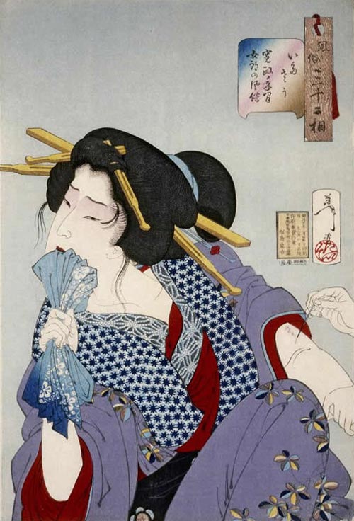 Tsukioka_Yoshitoshi_-_Looking_in_Pain